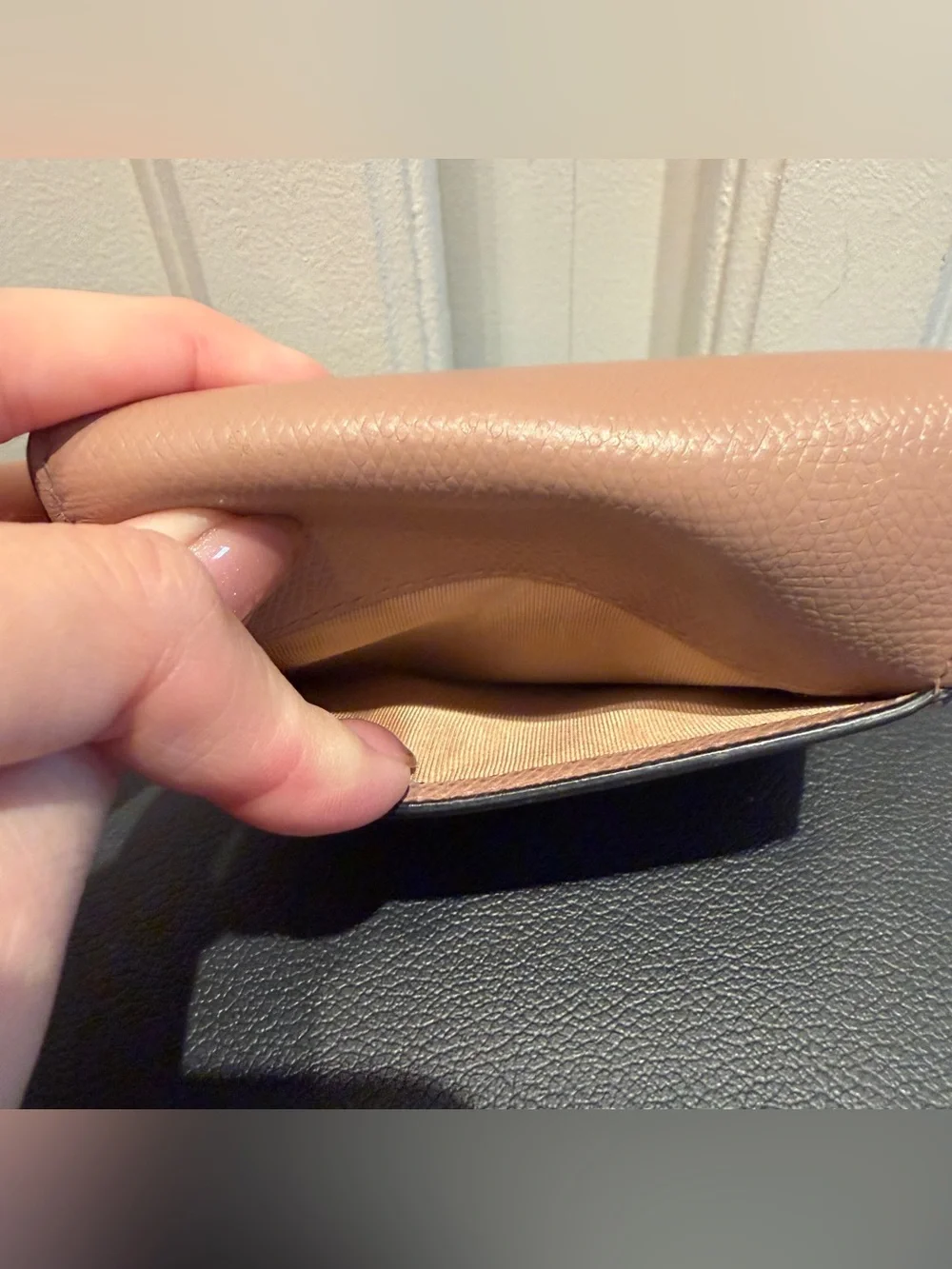 CHRISTIAN DIOR Saddle Lotus Leather Wallet Mauve/Tan COA